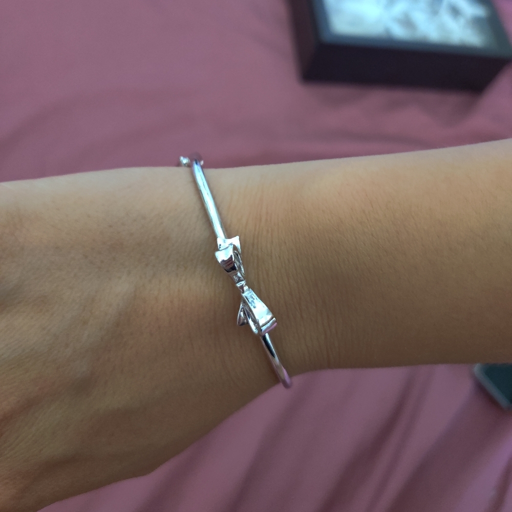 Silver Kate Spade bow bangle sterling silver